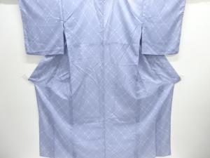 駒絽斜め格子模様小紋着物